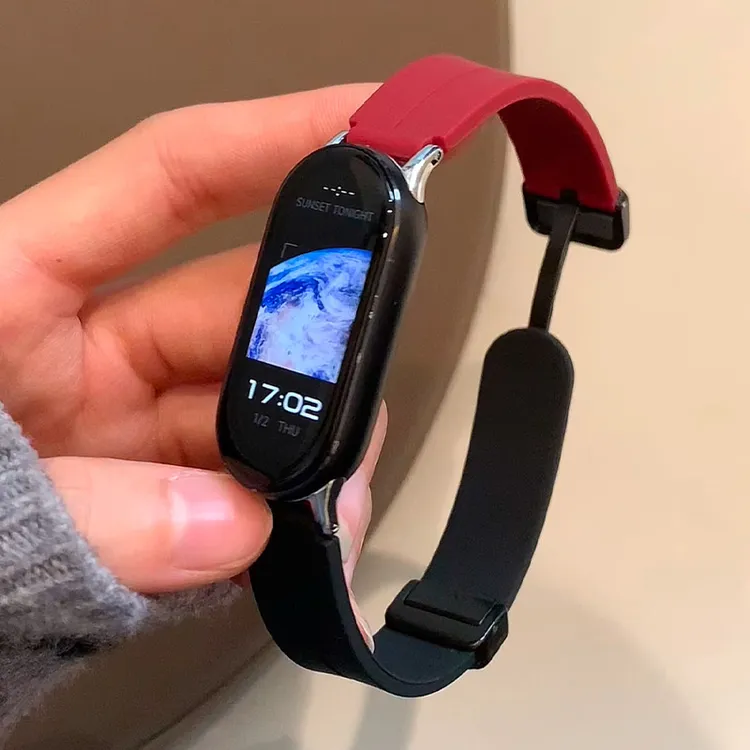 UhADa适用小米手环9表带液态硅胶小米手环10表带磁吸小米8nfc腕带