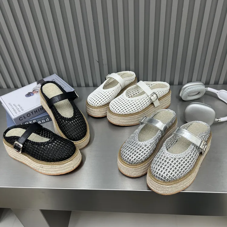 汐也鞋屿【镂空编织】夏季女款厚底包头时尚休闲百搭外穿舒适韩版