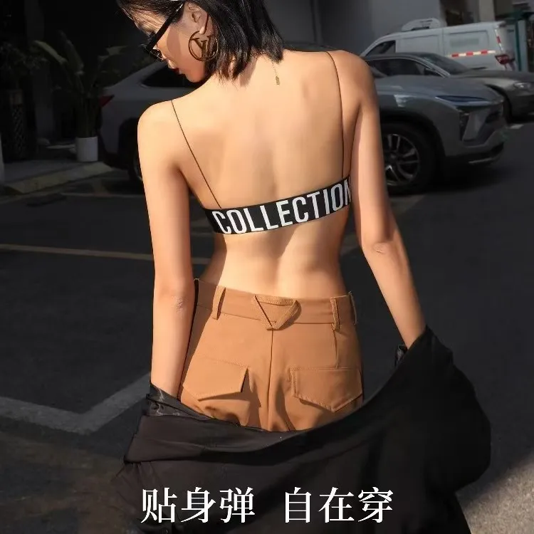 美背内衣女小胸聚拢细肩带可外露夏季抹胸吊带露背可外穿裹胸内搭