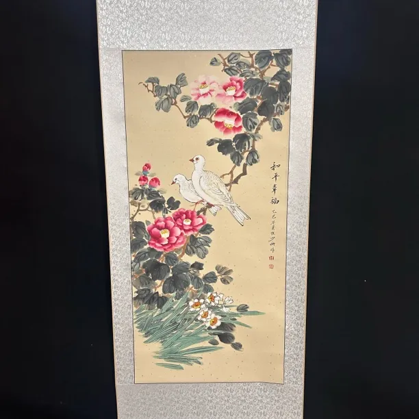 任少卿国画卷轴成品花鸟画140*55尺寸