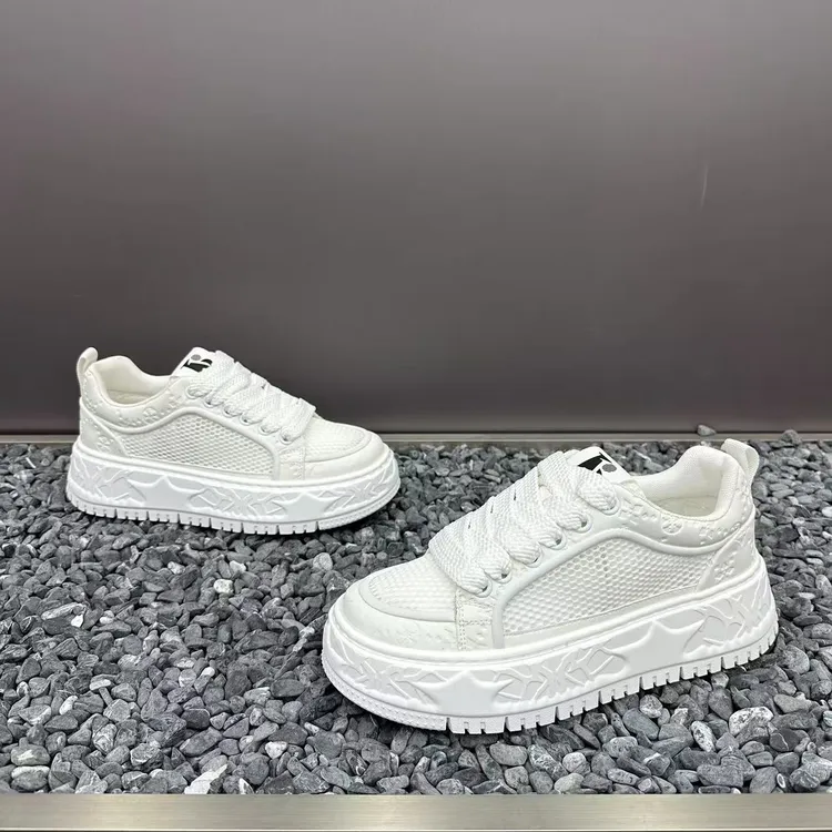 夏季男士网面镂空透气薄款增高厚底老爹鞋软底舒适潮流运动休闲鞋