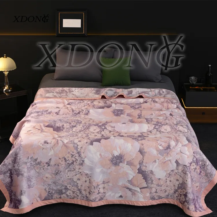 XDONGY（冬云家纺）200*230苏杭水墨缎轻奢 油彩繁花 床盖