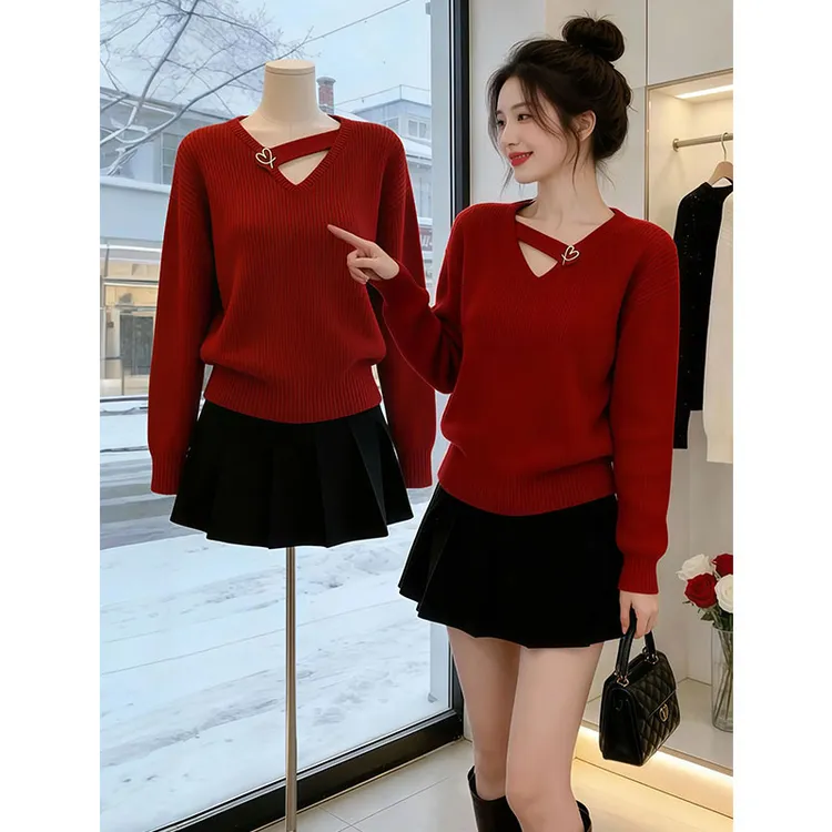 兹伊翰【曼哈假日】小香风气质减龄法式毛衣2026秋冬新款显瘦针织衫