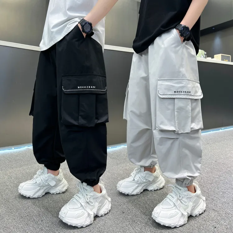 中大童男童防蚊裤2025新款夏季宽松男孩薄款工装痞帅炸街时尚裤子