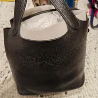 95新 Hermes/爱马仕 黑色水桶18 A刻 有钥匙锁/JWS01