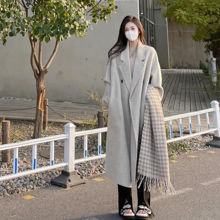 加厚红色羊绒羊毛爆款呢子大衣女2025秋冬毛呢外套感小个子韩系