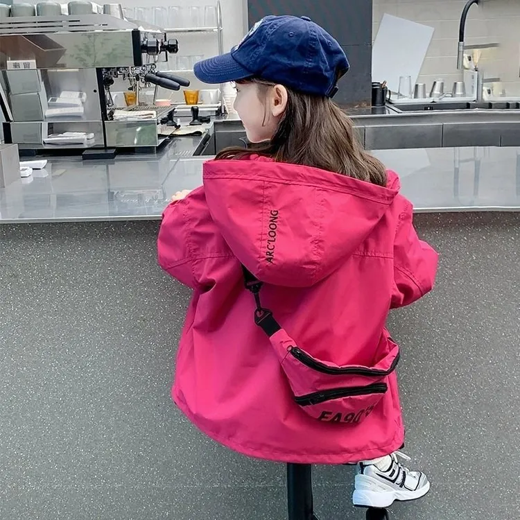 童泰【断码】女童外套春秋2025新款洋气中大童冲锋衣秋装女孩时髦