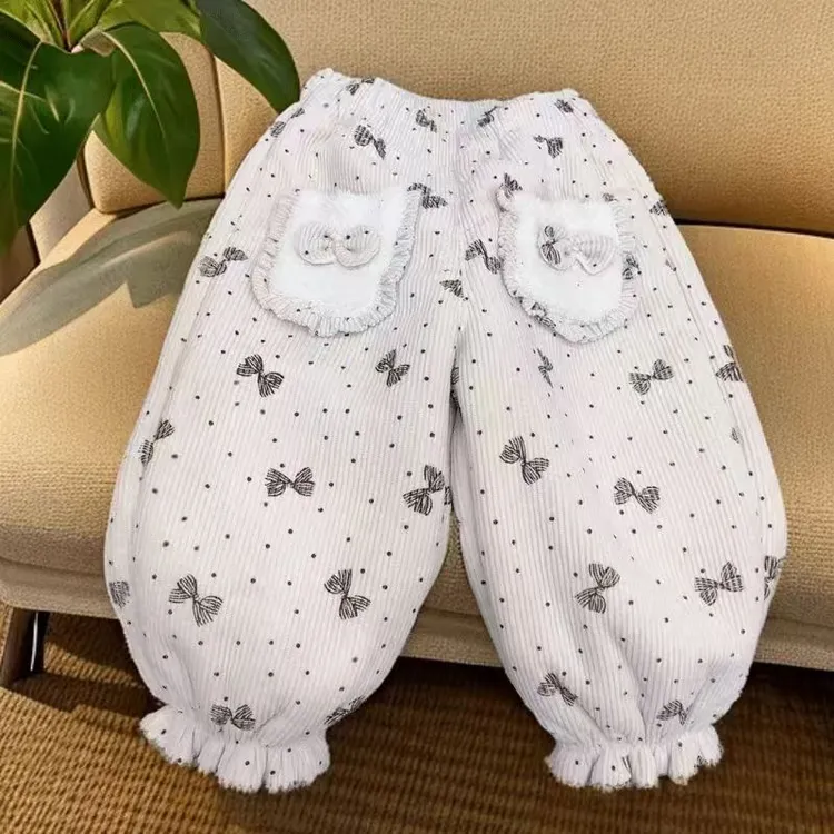 女童裤子秋冬新款一体加绒加厚保暖长裤儿童时尚休闲宝宝加绒裤子