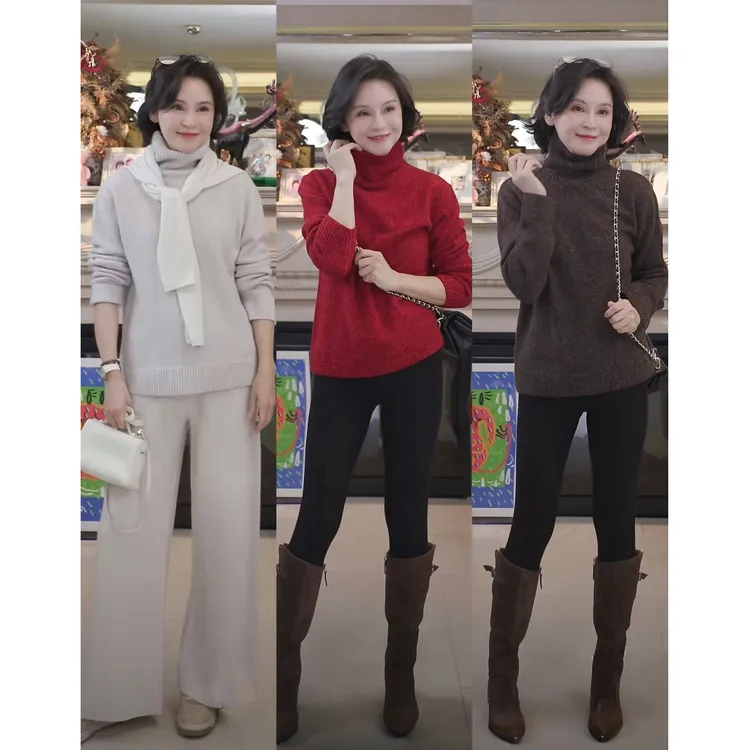 我是摩羯黑标 珍珠衫  意大利LP100羊绒德国STOLL机秋冬高领毛衣