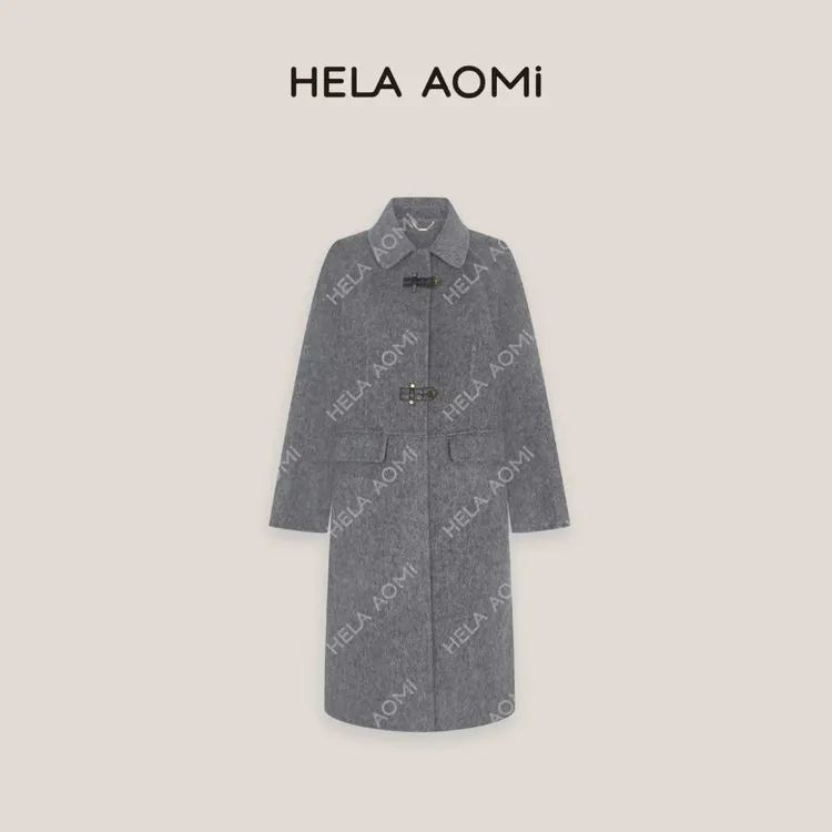 HELA AOMI“原单线.丝羊毛骆驼绒”直身剪裁大衣CY5DN08108