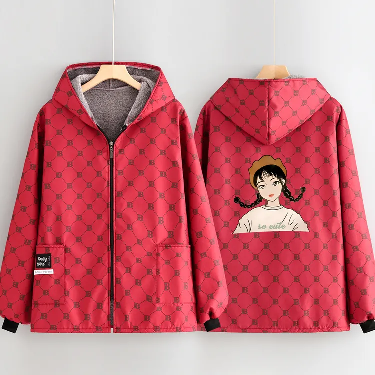 时尚新款加绒外套秋冬防风保暖大褂厨房做饭罩衣餐饮保洁防污工服