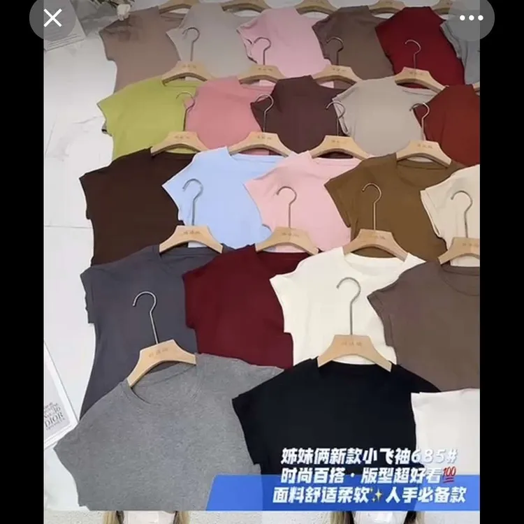 百搭常规打底修身型T恤短袖圆领网红小飞袖夏季