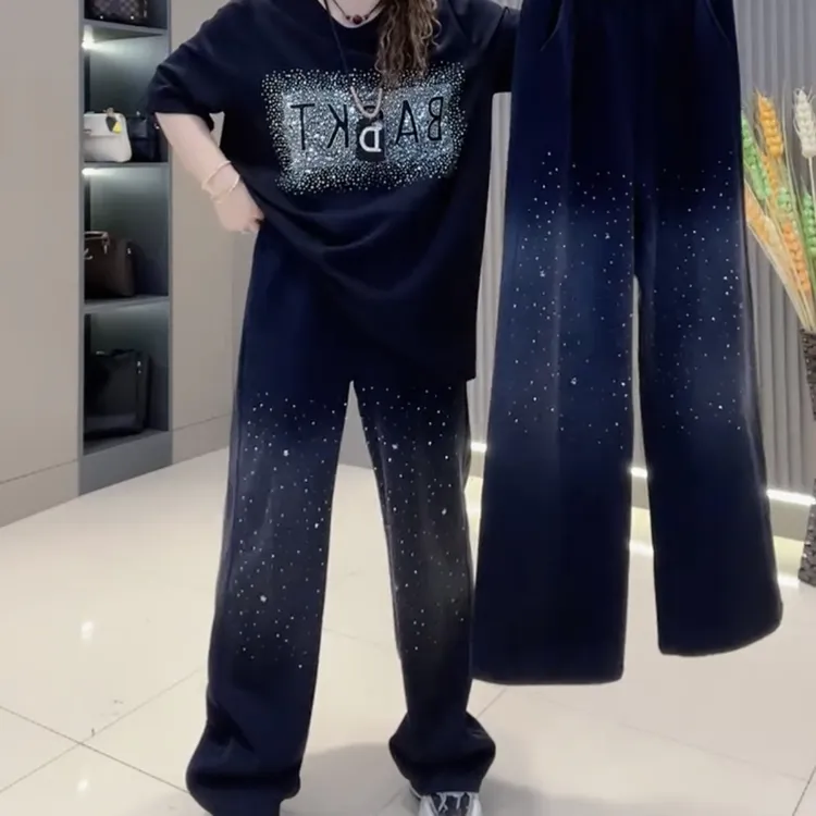 5557秋冬新款加绒水洗长裤休闲百搭满天星