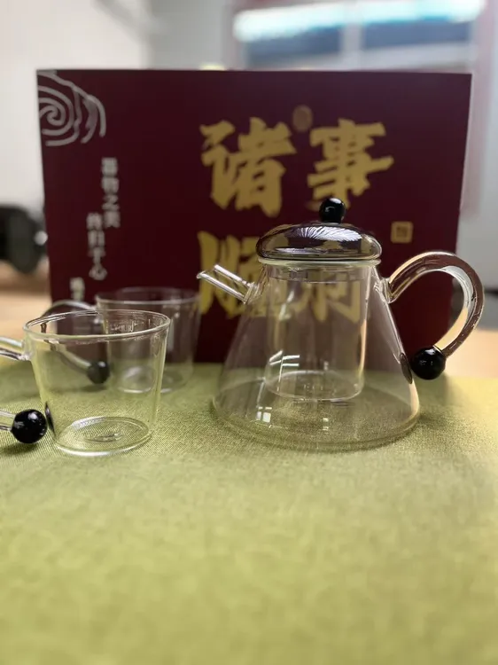 礼品茶具高端泡茶壶吹制加厚福鼠壶加厚玻璃茶壶茶水分离壶