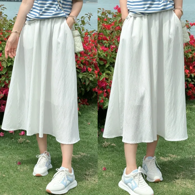 【花漾裙语】春夏百搭显瘦宽松半身裙XY25154