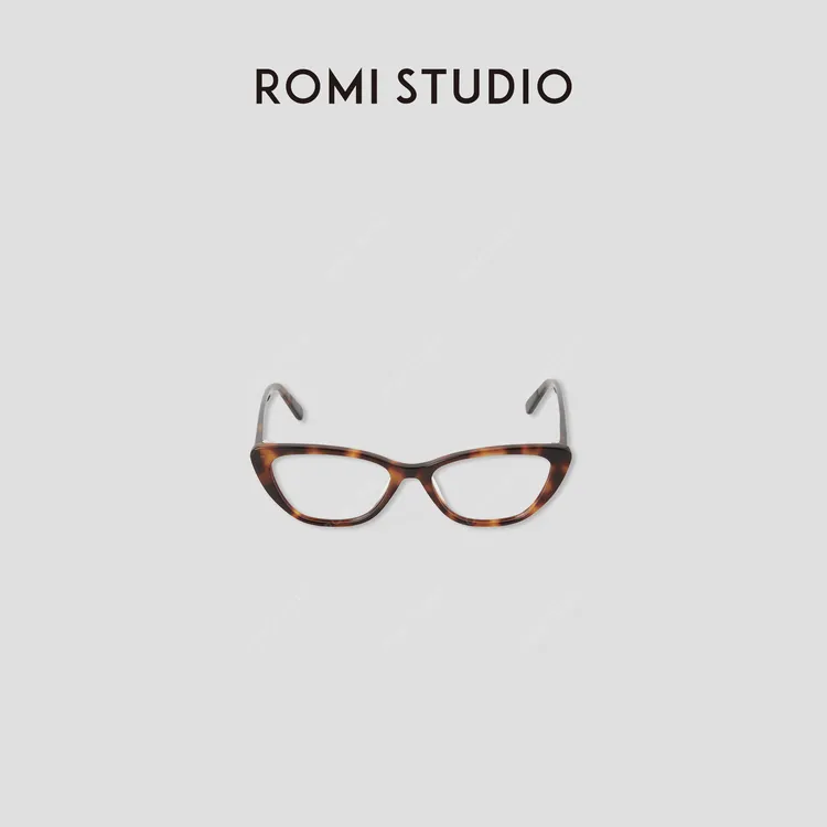 ROMI STUDIO 显脸小玳瑁色黑色复古猫眼小框眼镜 RWCLP34810