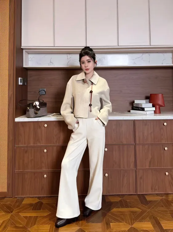 【AS小爱玛】25原创定制拼接真皮双色拉毛双面呢外套AS25DMNWT00553