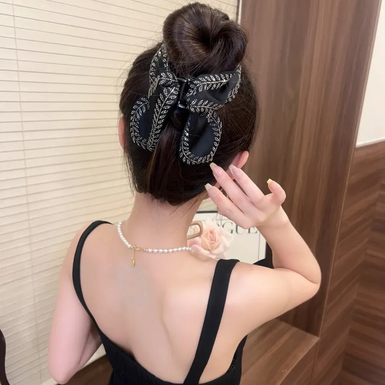 叶片麦穗鲨鱼夹韩式设计感百搭高级感发卡后脑勺发抓布艺发饰G348