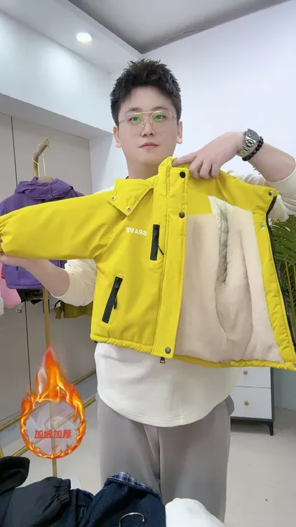 男童加绒加厚棉衣外套冬装2025新款儿童棉袄男孩棉服冬季