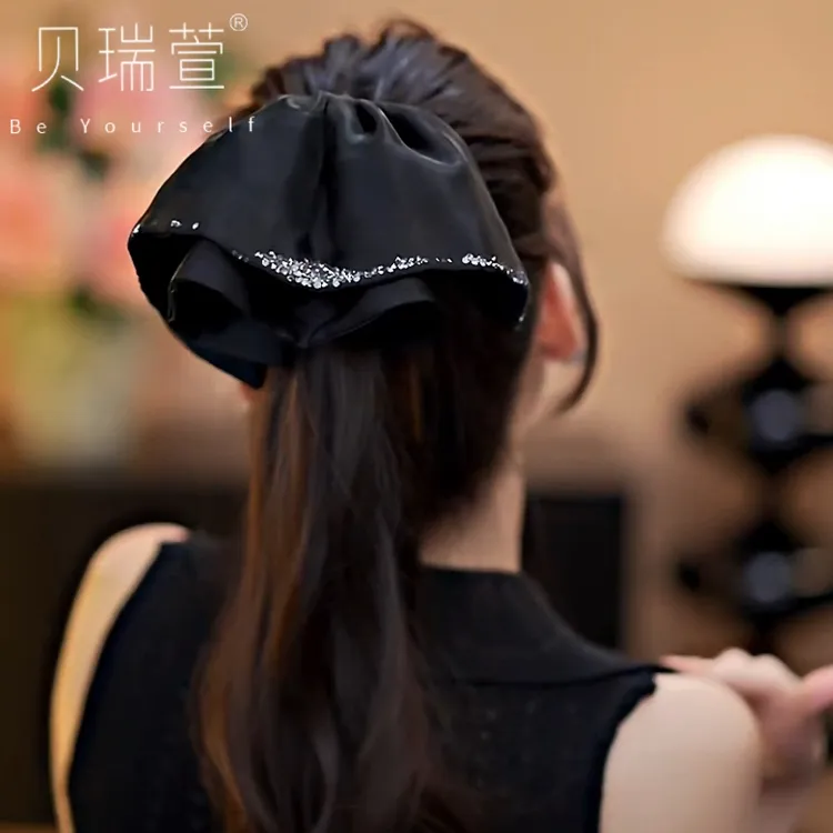 韩版裙摆高级缎面裙摆满天星抓夹头饰发饰发卡ZJ388