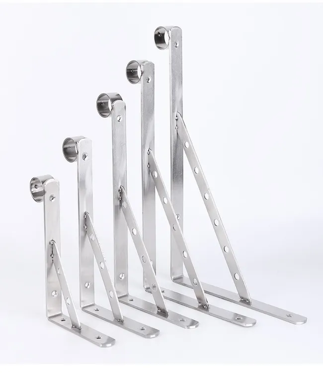 源头厂家不锈钢侧装三角支架晾衣杆阳台外墙固定机械工具配件