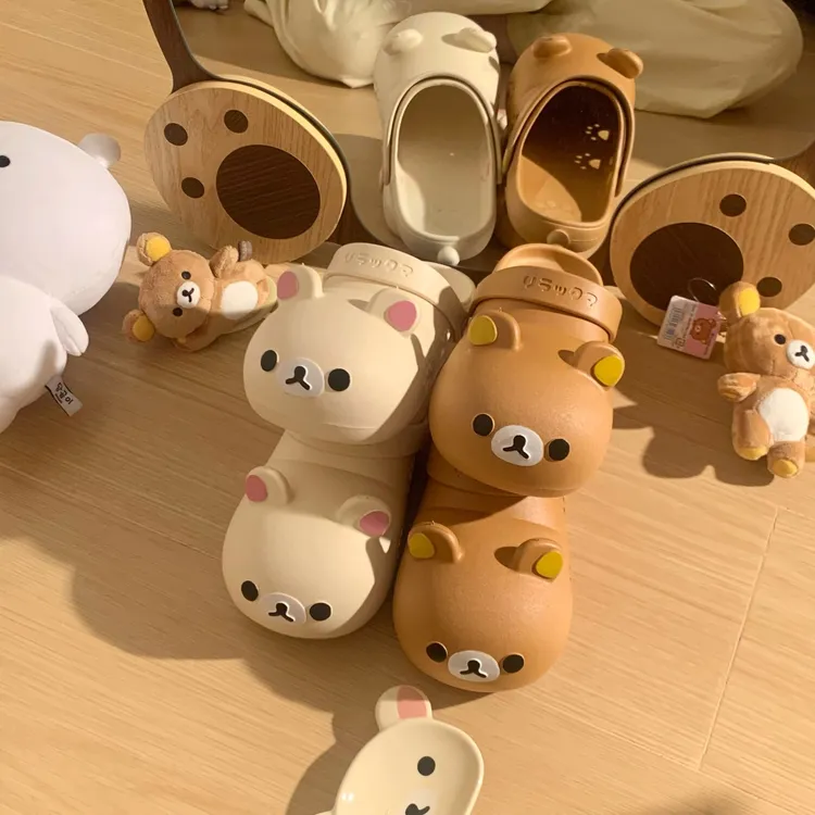 少女风轻松熊修面日常包头包头拖时尚夏天韩版日奢风