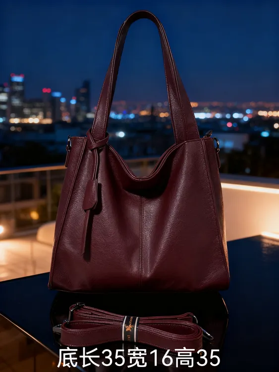 【保罗068】2025新款斜挎包头层牛皮定制单肩包大容量托特女包梅紫