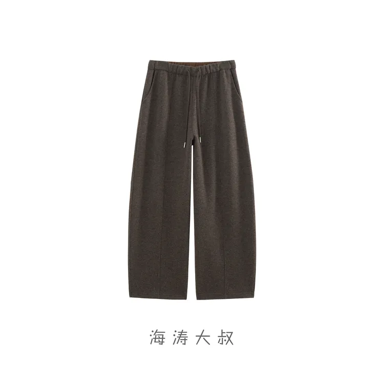【海涛大叔】羊毛复合面料松紧腰抽绳镰刀裤