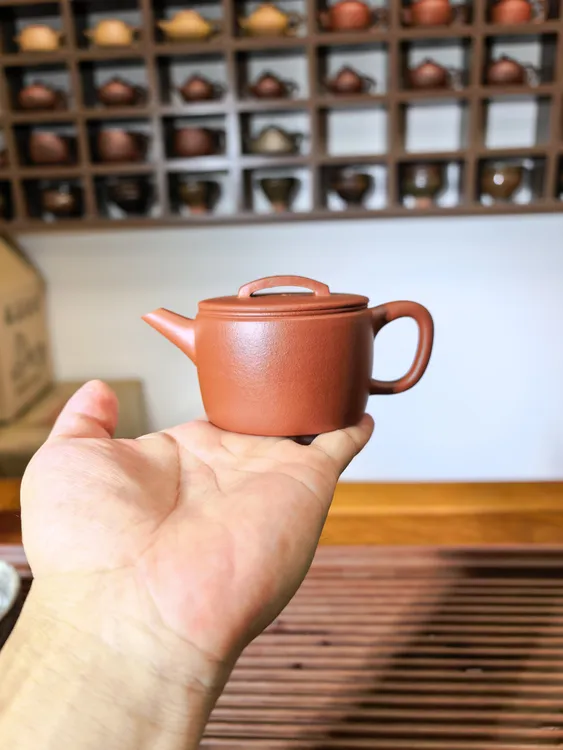 小煤窑原矿朱泥汉瓦壶 半手工 橘红色 小品壶130cc