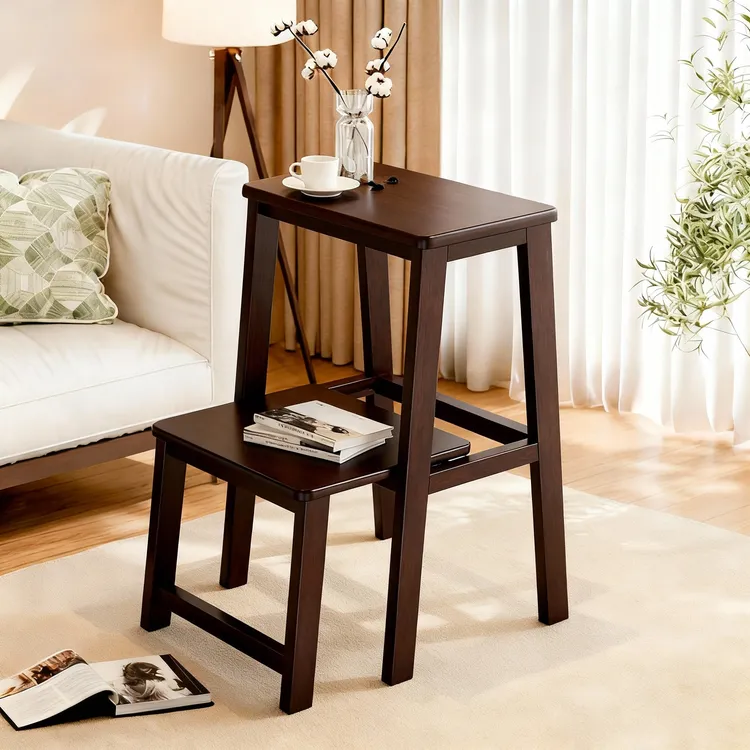 家用梯凳多功能梯子凳加厚两用楠竹小梯子置物架稳步登高楼梯凳子