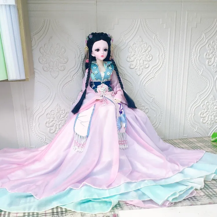 纯手工制作60CM古装芭比娃娃女孩生日礼物
