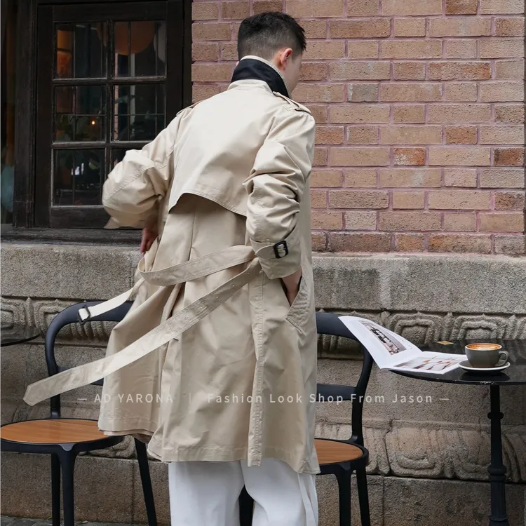 【City系列·柏林】秋季战马风衣双领撞色男士中长款风衣外套