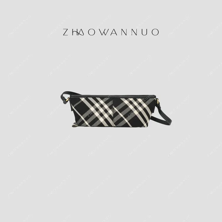 ZHAO WANNUO 丨b*r经典格纹腋下法棍包NC0704