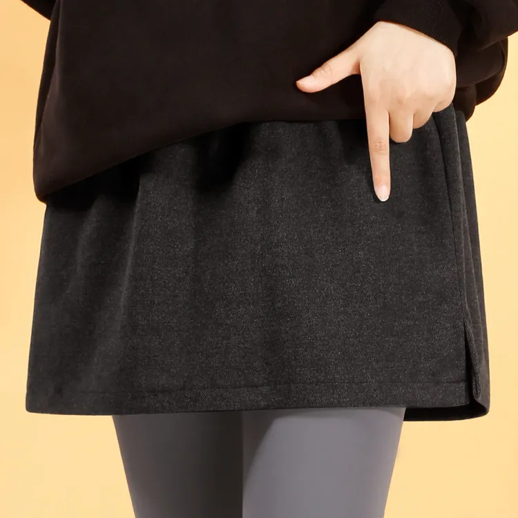 秋冬新款屁帘女半身裙遮屁股打底神器鲨鱼裤叠穿大码加厚a字裙