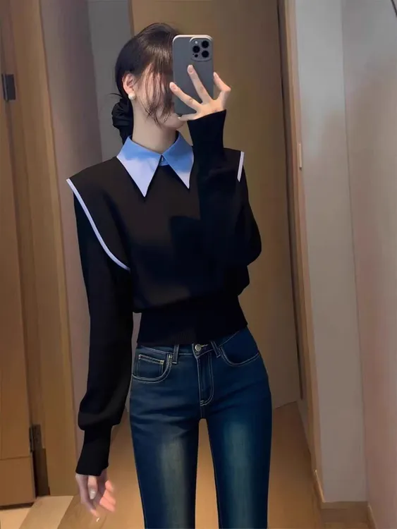 显瘦卫衣时尚套头高级感休闲长袖2025秋冬气质减龄上衣舒适打底衫