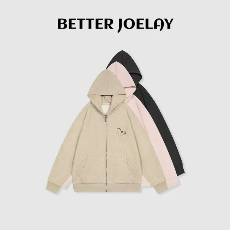 BETTERJOELAY-【灰酷萌趣】时尚百搭开衫连帽卫衣休闲风GG0380