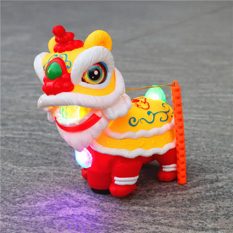 中秋灯笼儿童手提发光音乐醒狮国潮舞狮小孩过新年元宵节卡通花灯