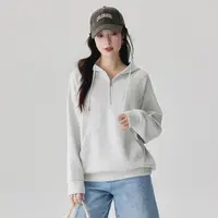 茵曼｜半拉链连帽卫衣女2025年秋季新款宽松双口袋设计感上衣外套