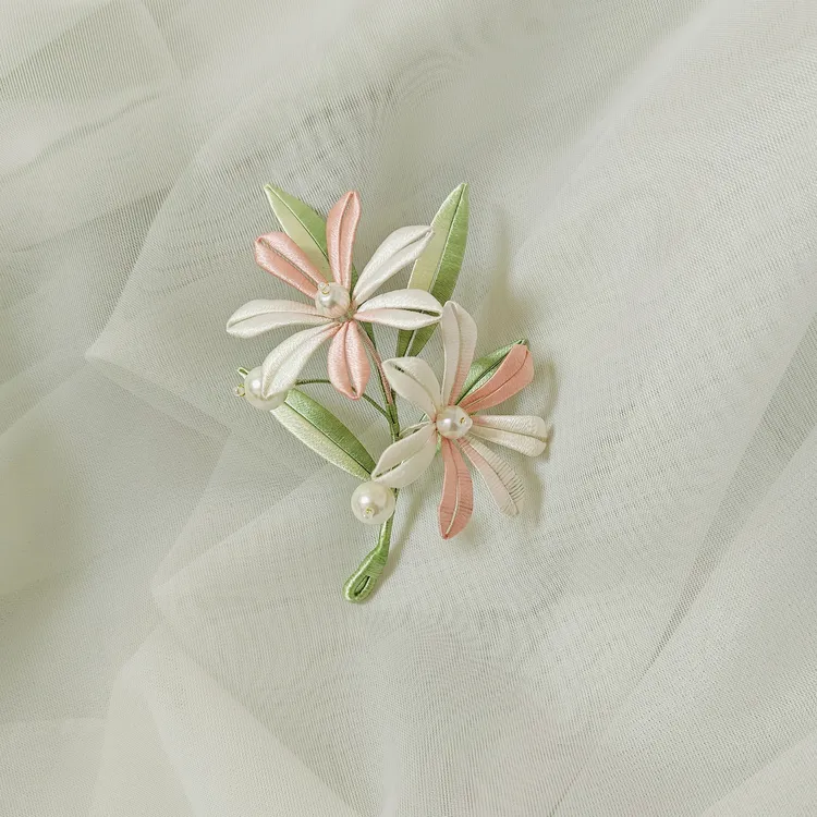 渐变色缠花发夹胸针【手工定制款】清新百搭温柔仙女发卡