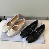 【诺一家加宽加肥大码女鞋】法式一字带玛丽珍鞋粗跟时尚单鞋蝴蝶结