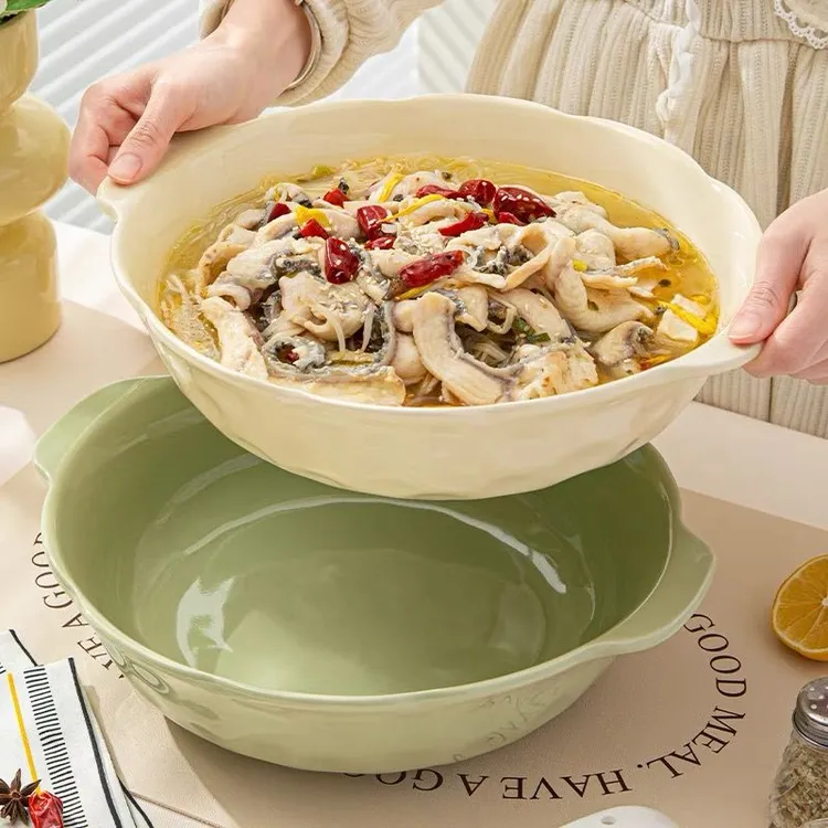 酸菜鱼大盆碗家用新款大号双耳汤碗陶瓷汤盆水煮鱼毛血旺专用gh