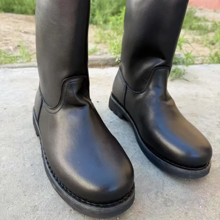 防滑耐磨休闲风圆头骑士靴时装靴男士城市机能风