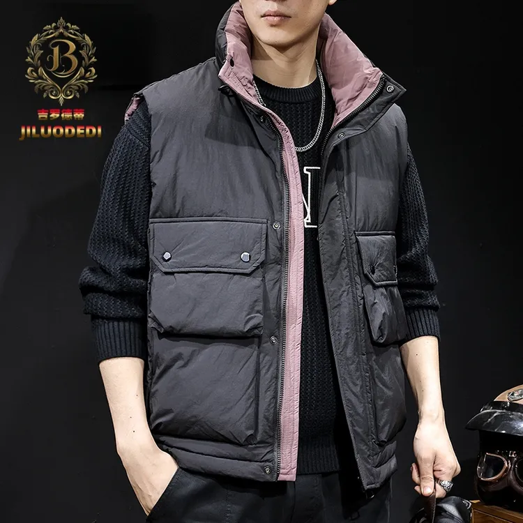 吉罗德蒂工装马甲冬季2025新款加厚保暖立领男士潮牌外套大码秋冬