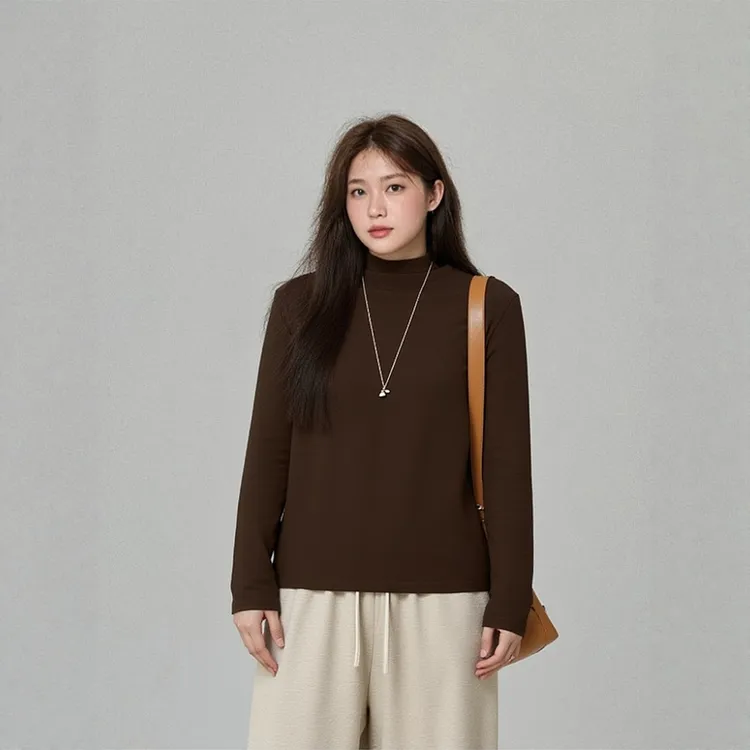 大码胖mm遮肚子独特漂亮高级感女式内搭可外穿保暖德绒冬3585