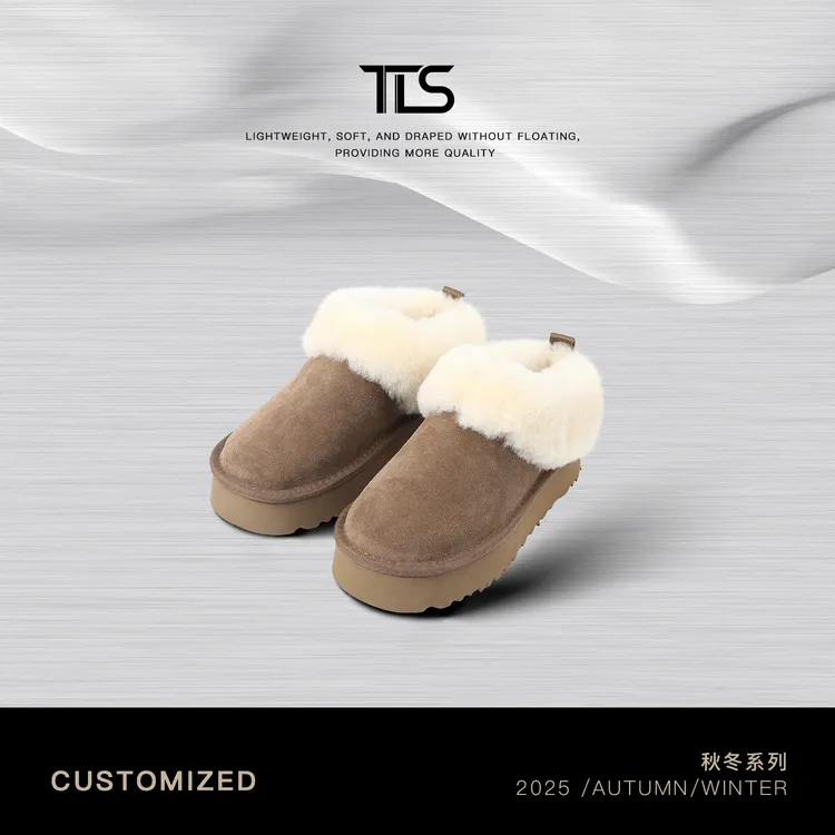TT【毛毛鞋】牛反绒澳洲羊毛内里加绒保暖百搭毛毛雪地靴TT-X5023