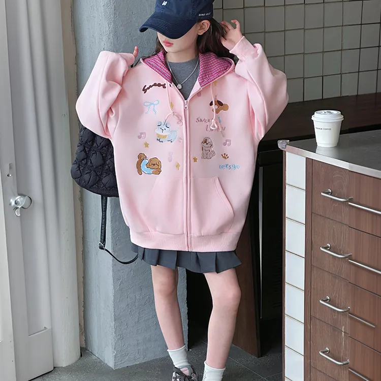 女童连帽外套秋装2025新款儿童洋气时尚开衫上衣女大童休闲衣服潮
