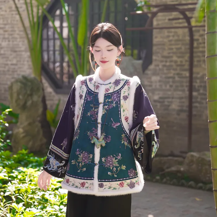 一枕槐安·【绣球花马甲】新中式复古国风秋冬百搭日常秋冬唯美马甲