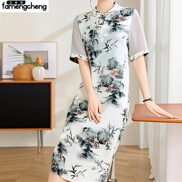 青花瓷女款套头吊带裙极简风连衣裙女装潮流四季流行