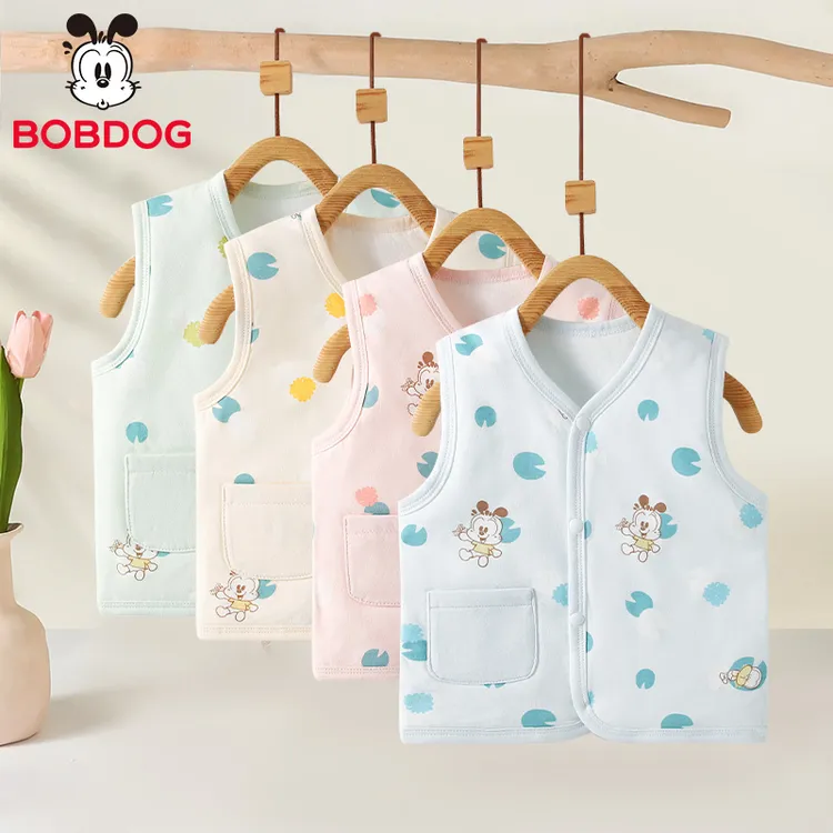 巴布豆婴儿马甲新生儿童马甲春秋冬宝宝单面背心男女外套纯棉坎肩