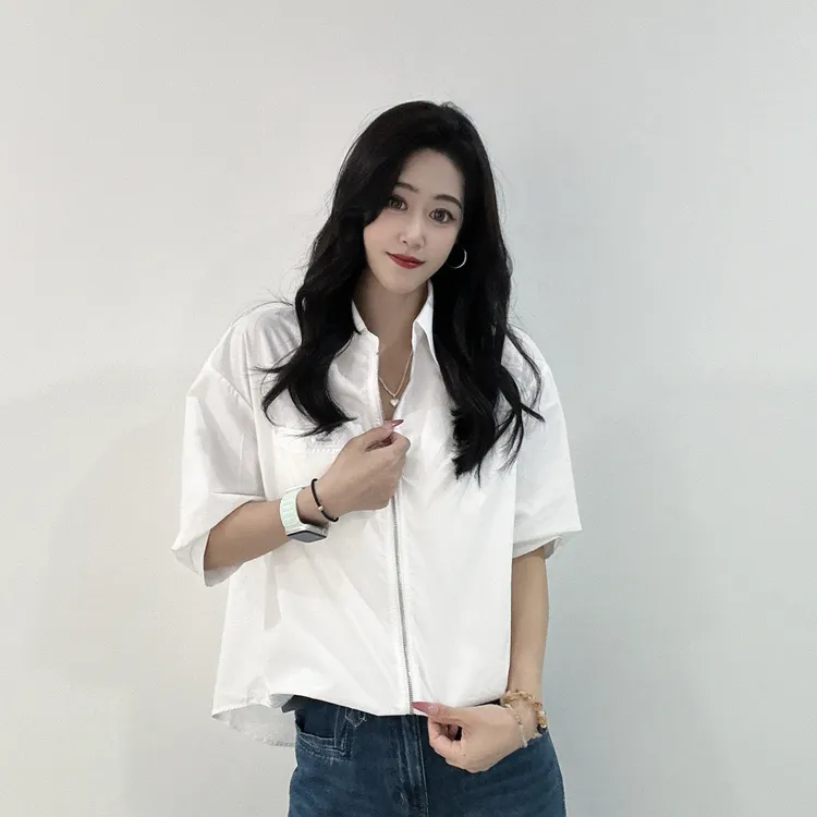IEF/爱依服2025夏秋季新款韩系简约休闲通勤气质假两件上衣流光风